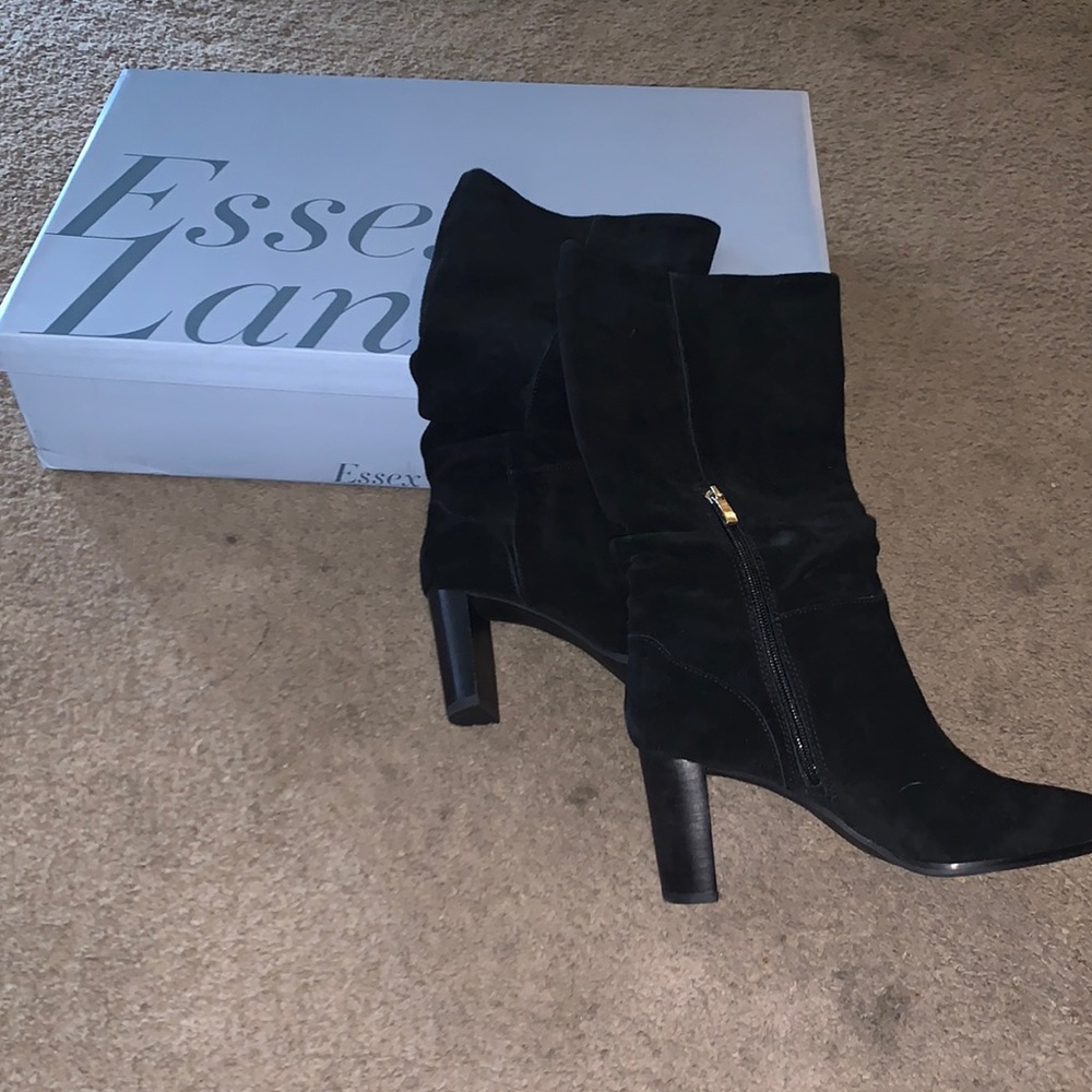 Black suede boots